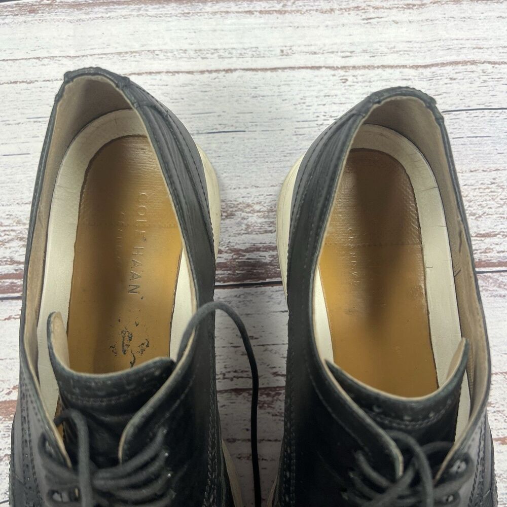 Cole Haan Original Grand OS Wingtip Oxford Black Leather Dress Shoes, Men's 11.5 - Picture 9 of 9